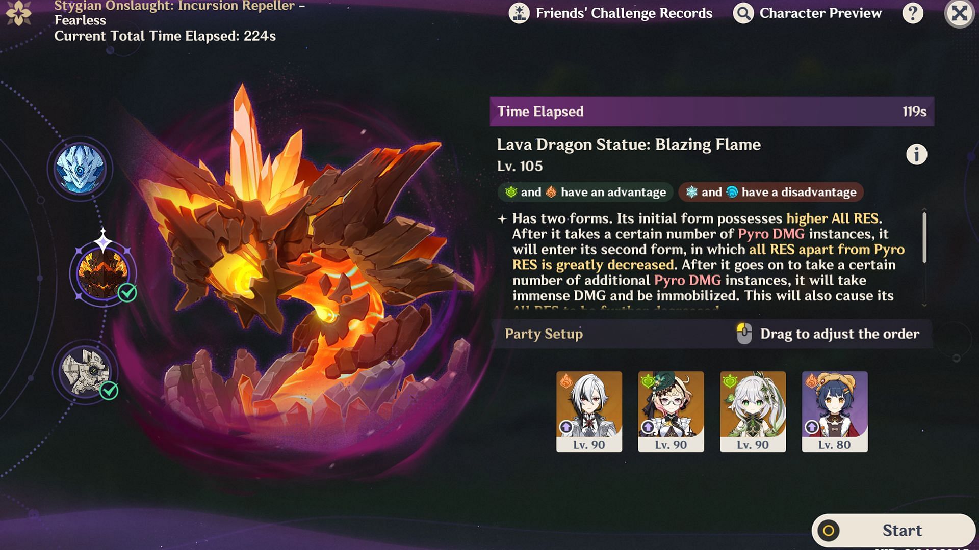 Lava Dragon Statue boss in Stygian Onslaught (Image via Sportskeeda Gaming/HoYoverse)